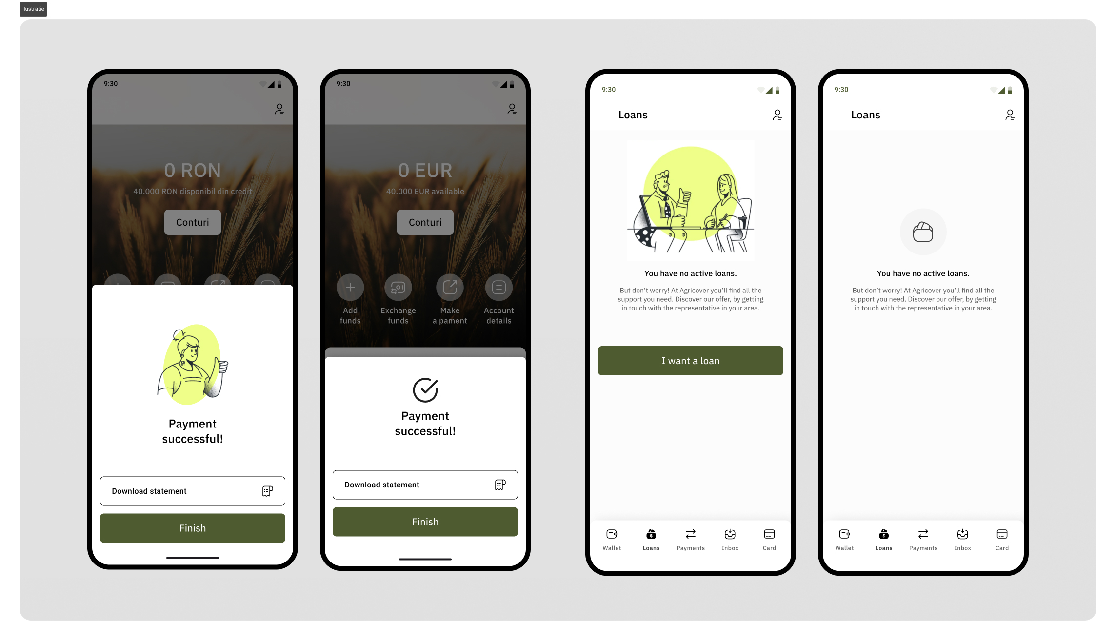 Side by side screens comparing illustrations vs icons.